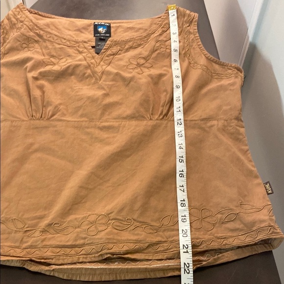 KUHL Embroidered Brown Sleeveless Top 100% Cotton - Picture 9 of 9